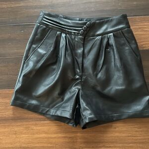 Daphnea vegan leather shorts, beautiful snap button detail at waist size small